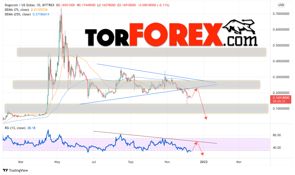 Dogecoin прогноз на 13 — 17 декабря 2021