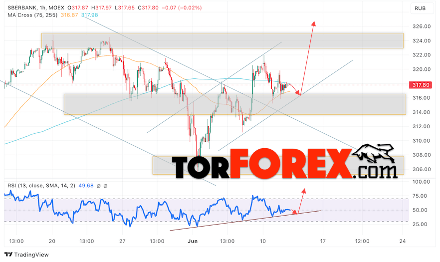 Акции Сбербанк прогноз на 13 июня 2024