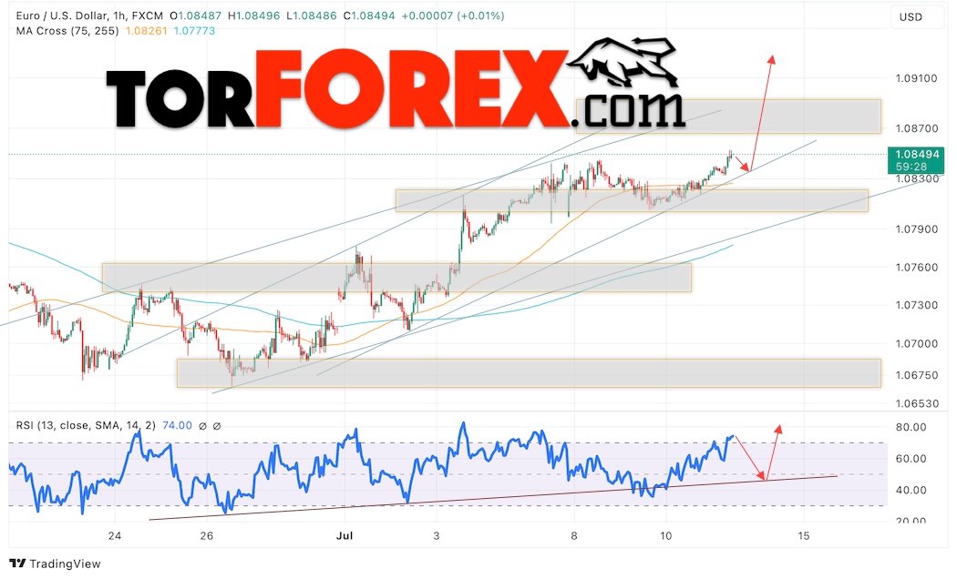 Прогноз Евро Доллар EUR/USD на 12 июля 2024