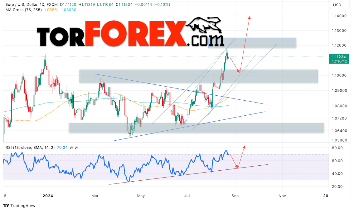 EUR/USD прогноз на неделю 26 — 30 августа 2024