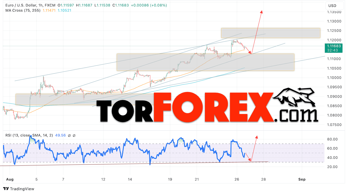 Прогноз Евро Доллар EUR/USD на 27 августа 2024