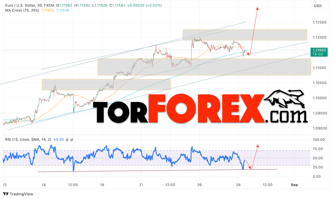 Прогноз Евро Доллар EUR/USD на 29 августа 2024