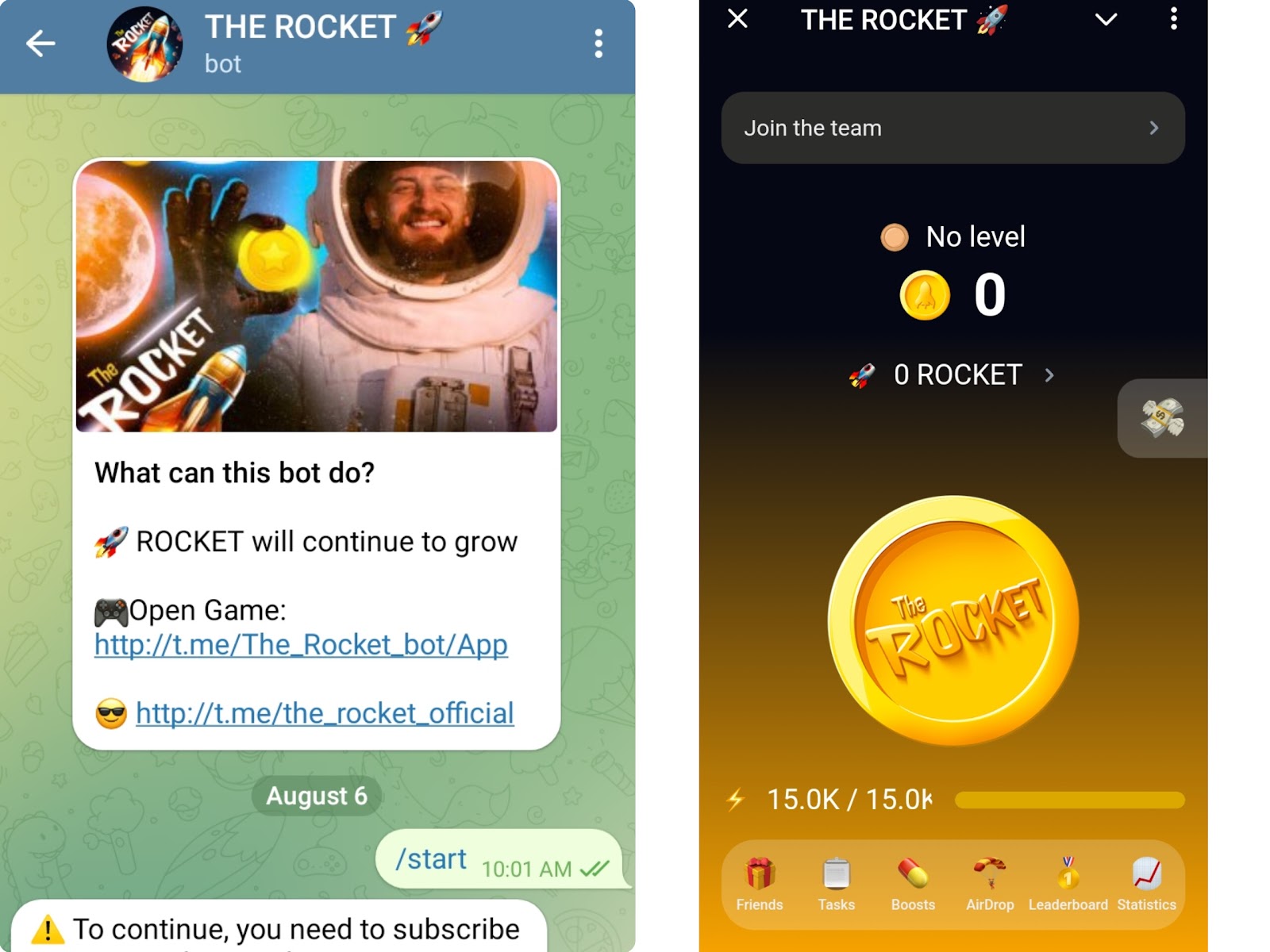 the rocket телеграмм