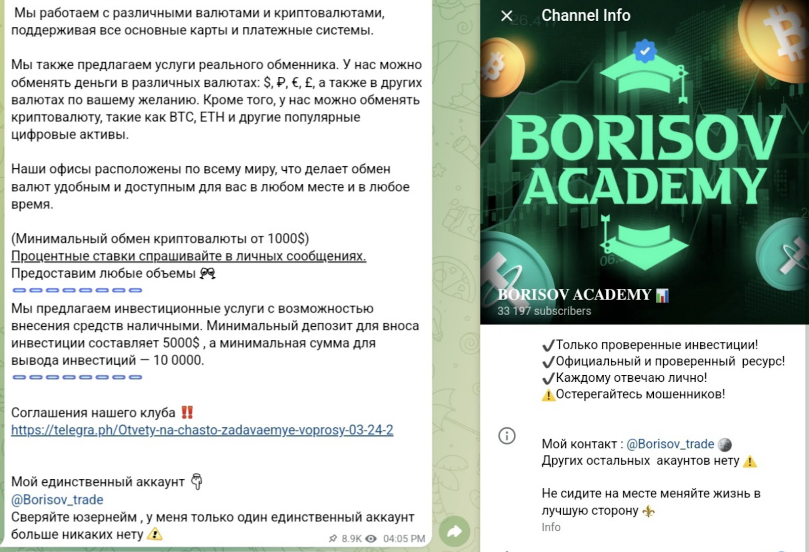 я Borisov Academy канал проверен или нет