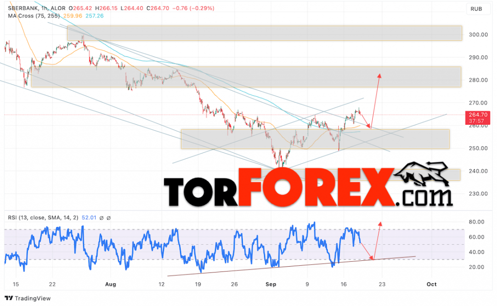 Акции Сбербанка прогноз на 19 сентября 2024