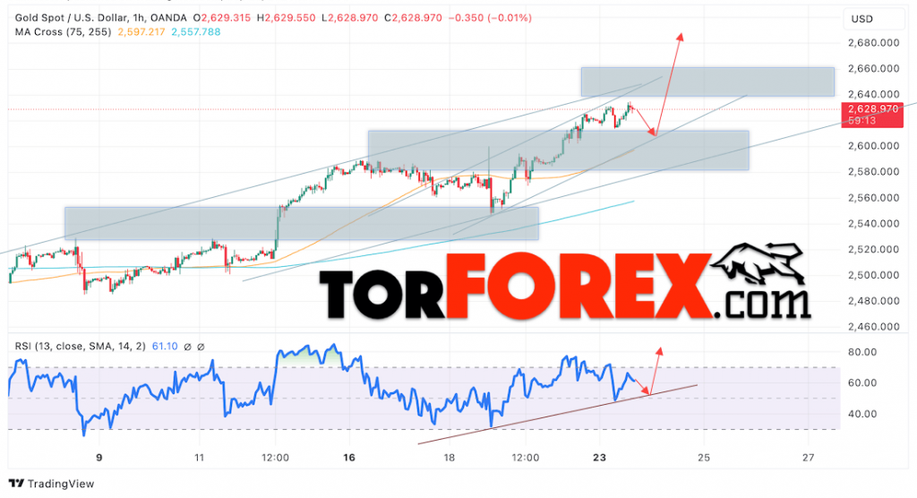 Цена Золота прогноз XAU/USD на 24 сентября 2024