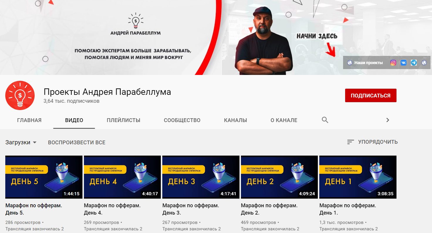 Проекты Андрея Парабеллума 