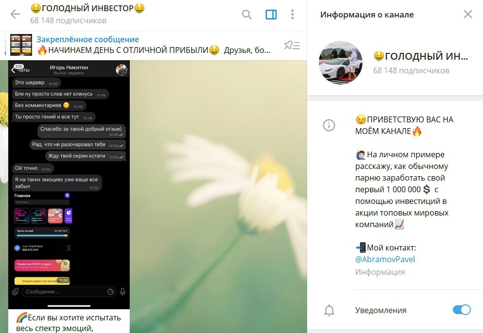Телеграм канале Голодный инвестор