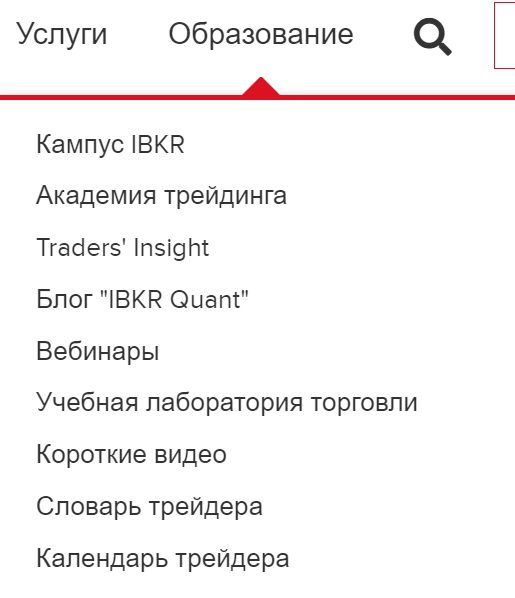 Услуги Interactive Brokers