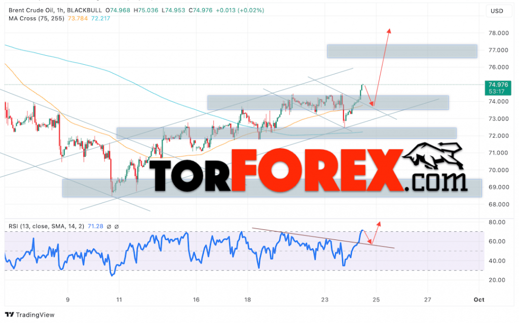 Нефть прогноз цены Brent на 25 сентября 2024