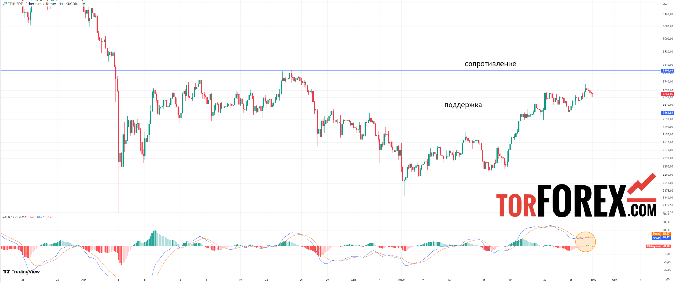 прогноз эфира на год macd