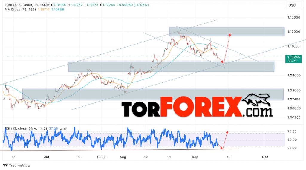 Прогноз Евро Доллар EUR/USD на 11 сентября 2024