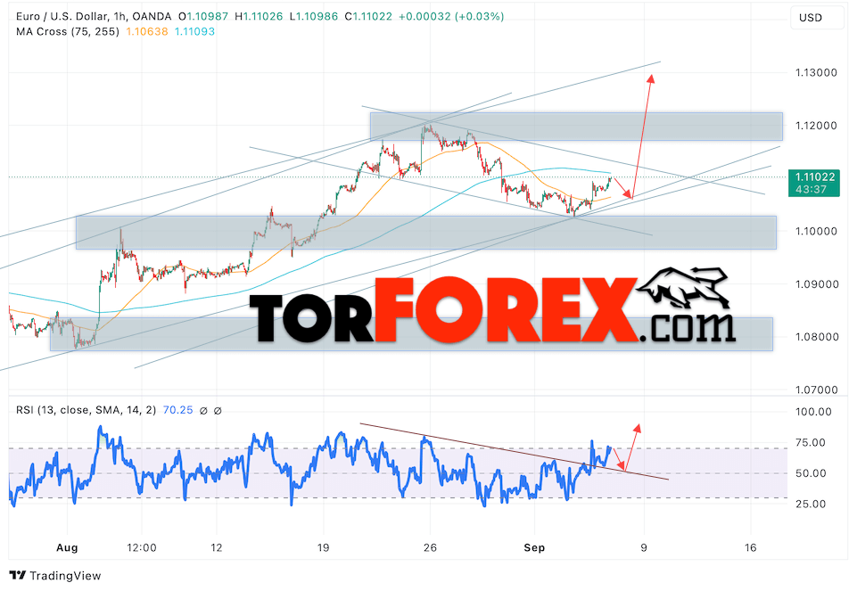 Прогноз Евро Доллар EUR/USD на 6 сентября 2024