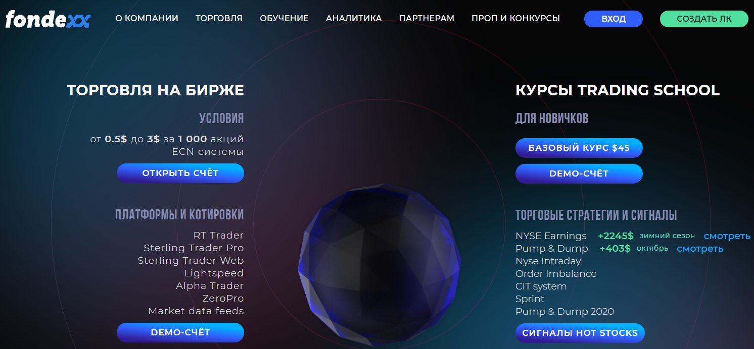 Сайт Fondexx.com