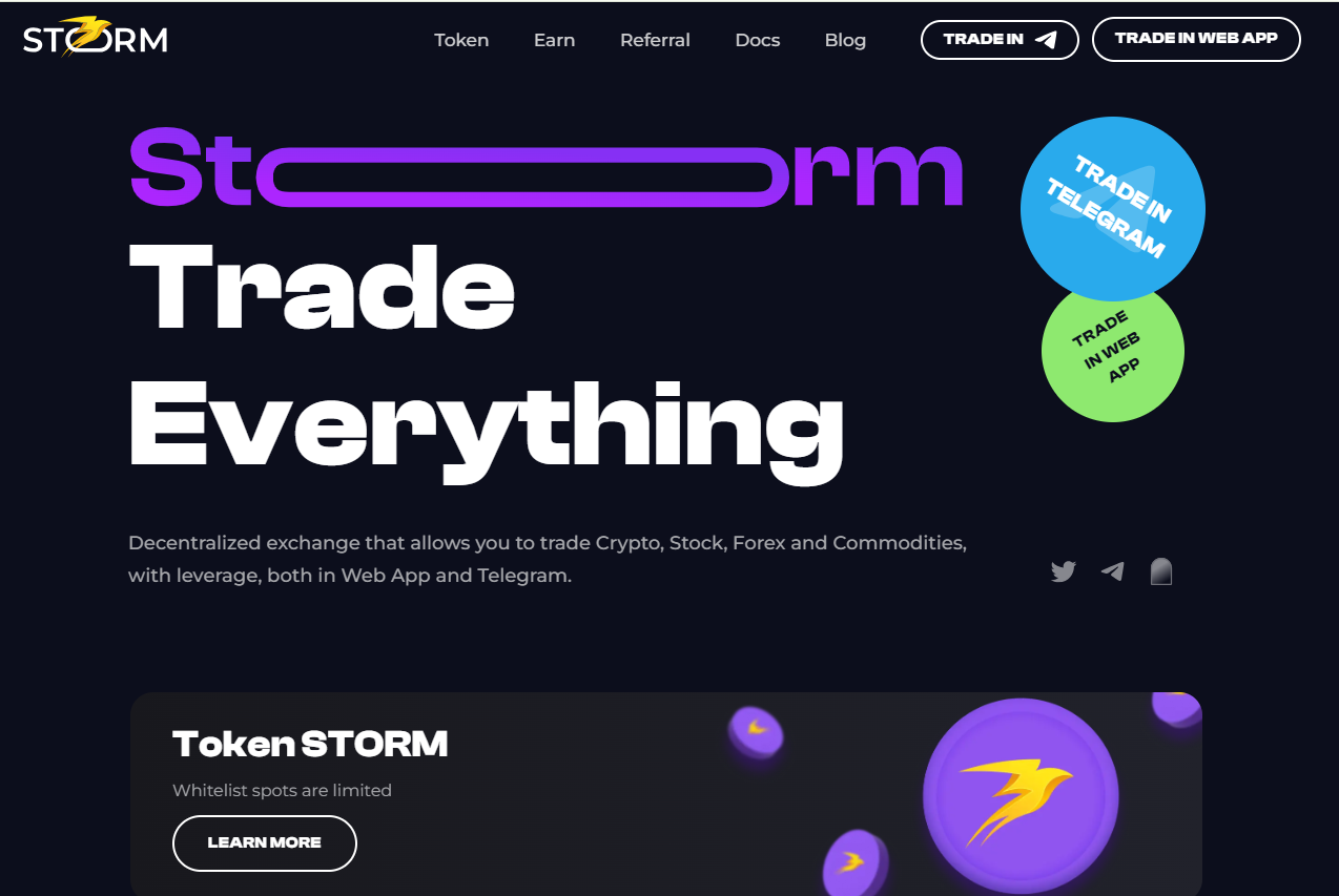 Storm trade биржа