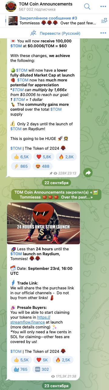 tom coin цена