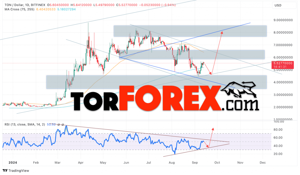 Toncoin прогноз TON/USD на 16 — 20 сентября 2024