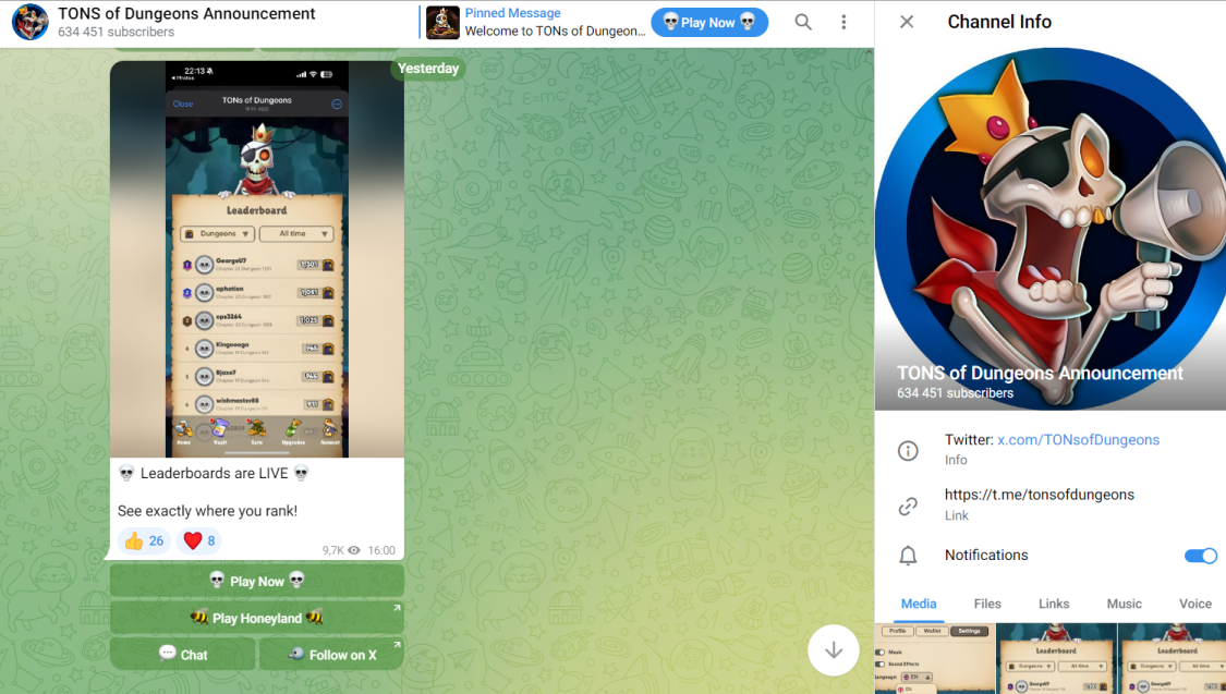 tons of dungeons telegram
