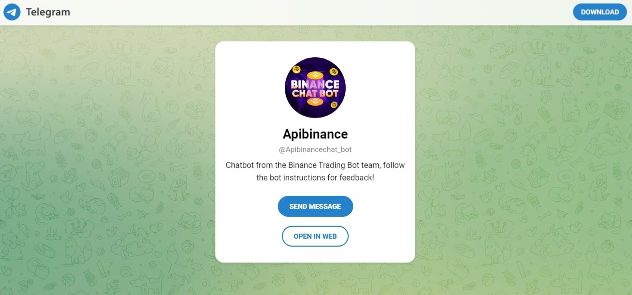 Binance Trading Bot в телеграмме