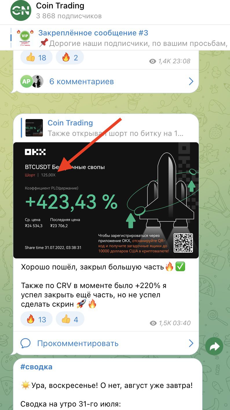 Coin Trading телеграмм