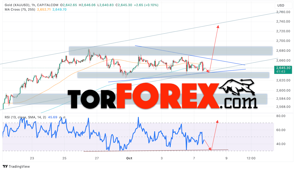 Цена Золота прогноз XAU/USD на 8 октября 2024