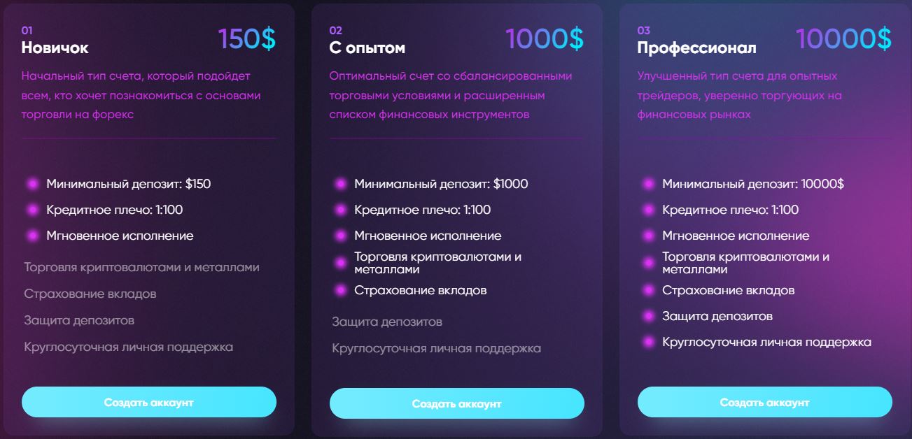 Тарифы Брокера Touch Space