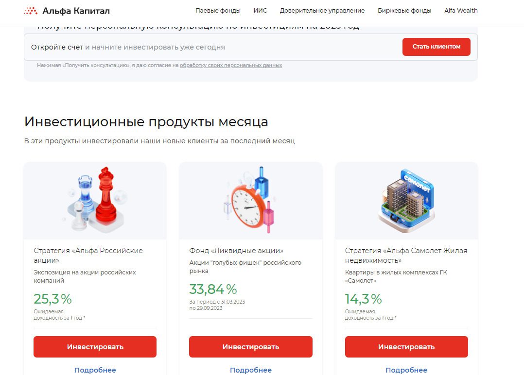 Инвестиционные продукты месяца