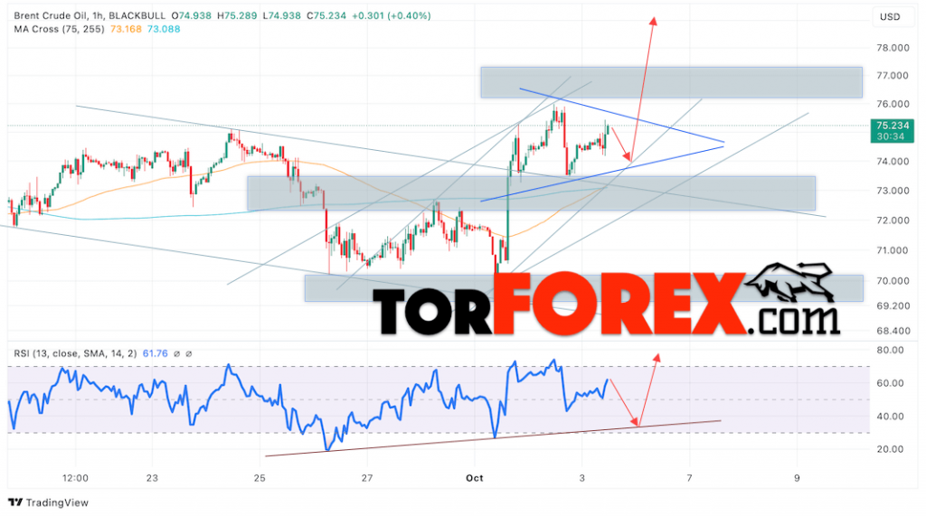 Нефть прогноз цены Brent на 4 октября 2024