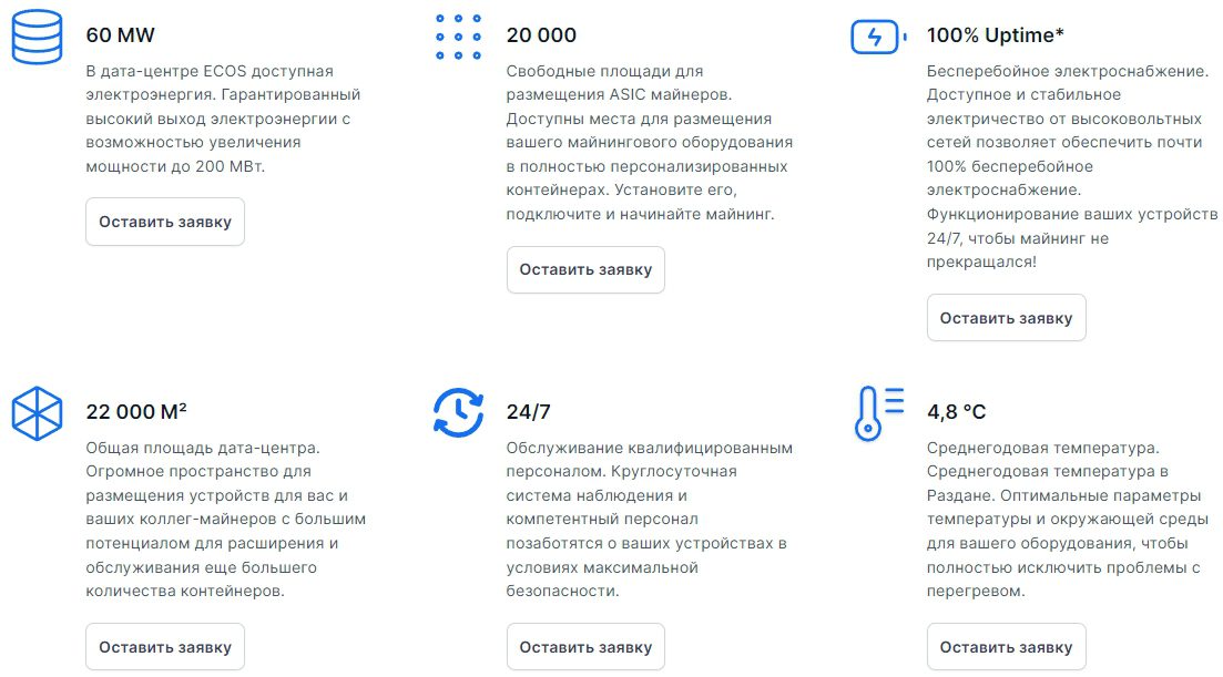 Преимущества компании Ecos Cloud Mining