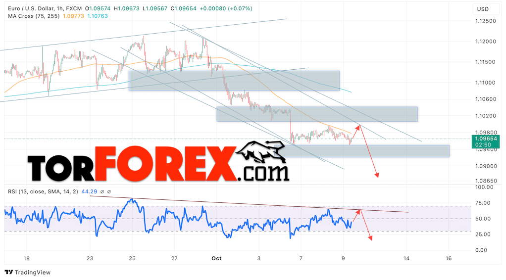 Прогноз Евро Доллар EUR/USD на 10 октября 2024