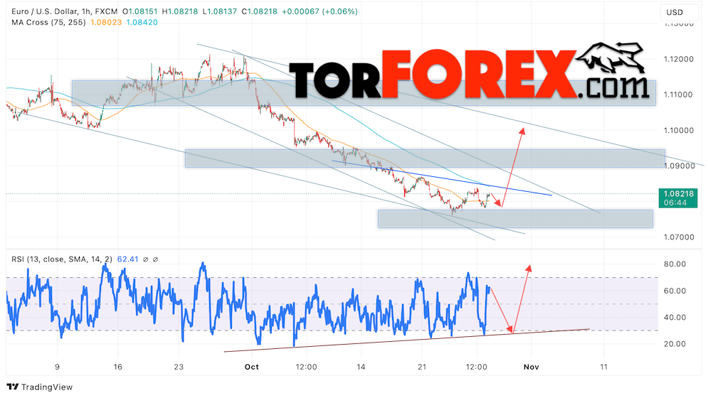 Прогноз Евро Доллар EUR/USD на 29 октября 2024