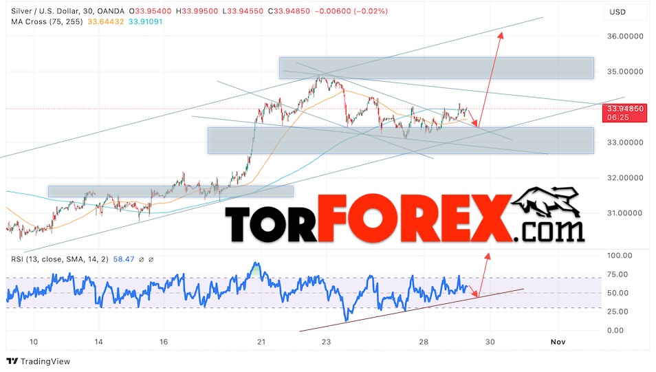Прогноз Серебра на сегодня 30 октября 2024