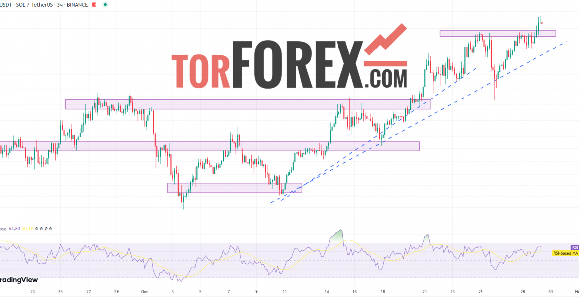 Solana прогноз SOL/USD на 29 октября 2024