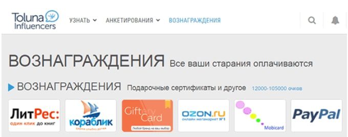 Toluna вознаграждения
