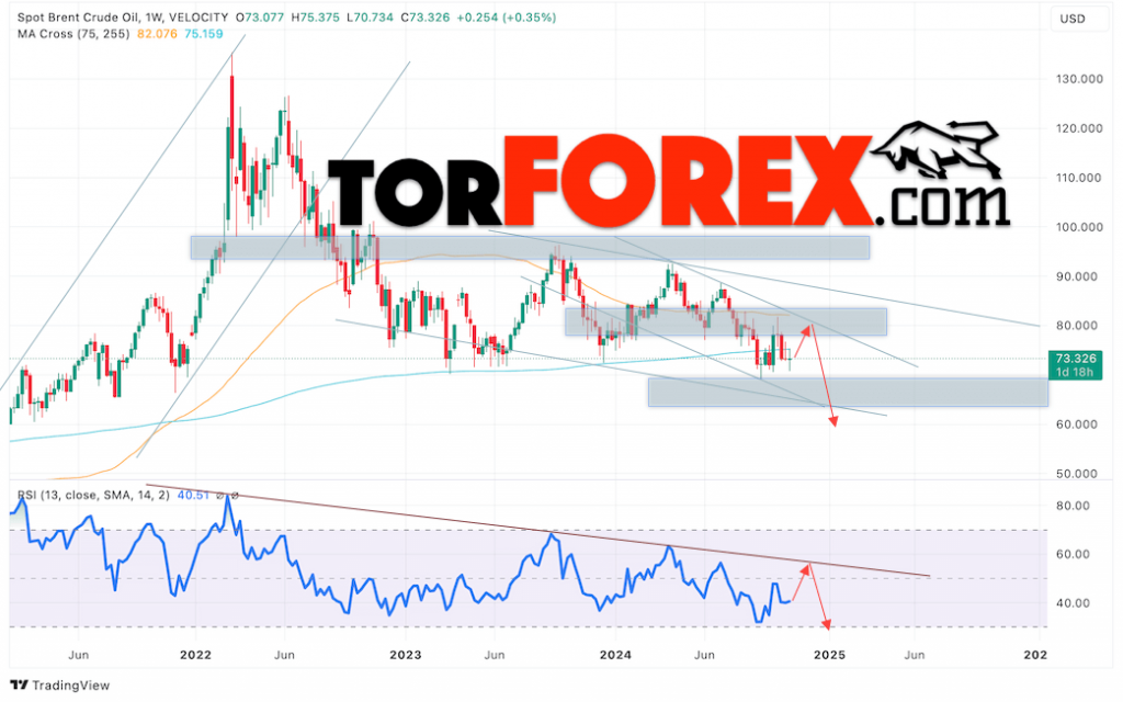 Brent прогноз нефти на ноябрь 2024