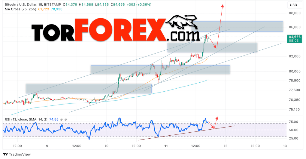 BTC/USD прогноз курса Биткоина на 12 ноября 2024