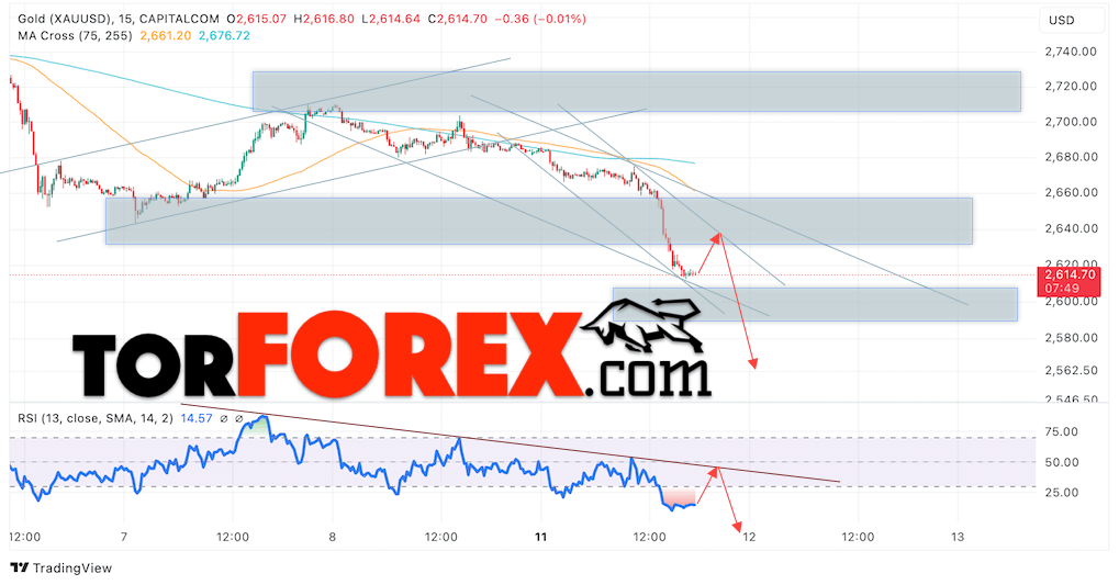 Цена Золота прогноз XAU/USD на 12 ноября 2024