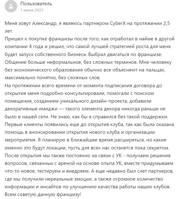 франшиза кибер х