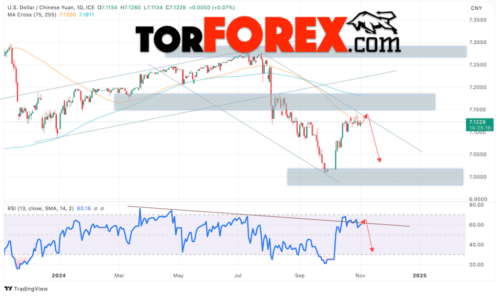 Китайский Юань прогноз на 4 — 8 ноября 2024