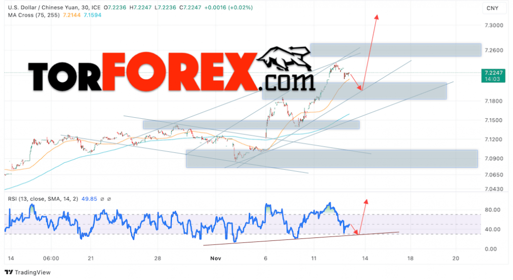 Китайский Юань прогноз на сегодня 14 ноября 2024