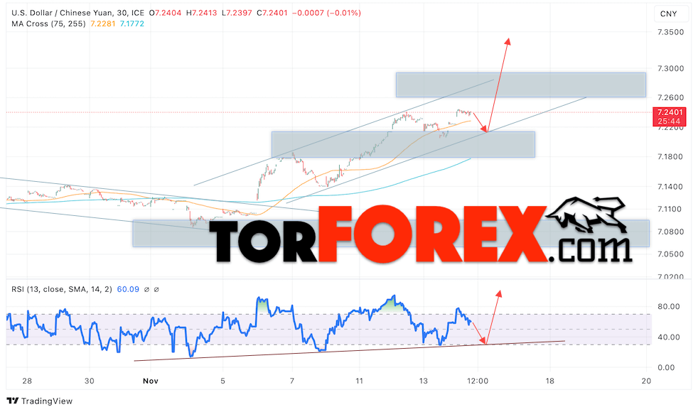 Китайский Юань прогноз на сегодня 15 ноября 2024
