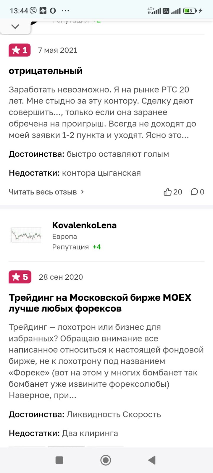 московская биржа отзывы