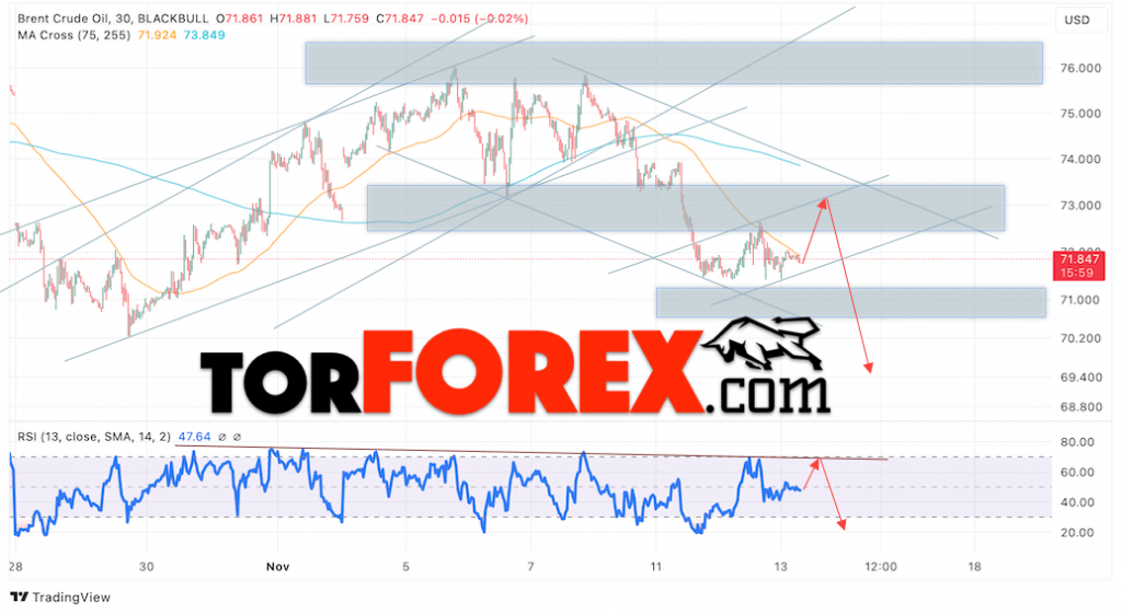 Нефть прогноз цены Brent на 14 ноября 2024