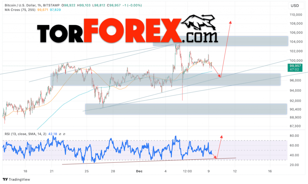 BTC/USD прогноз курса Биткоина на 10 декабря 2024