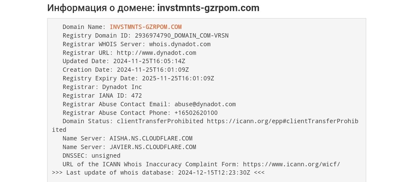 invstmnts gzrpom отзывы