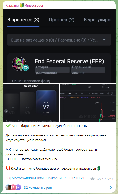 хижина инвестора телеграм