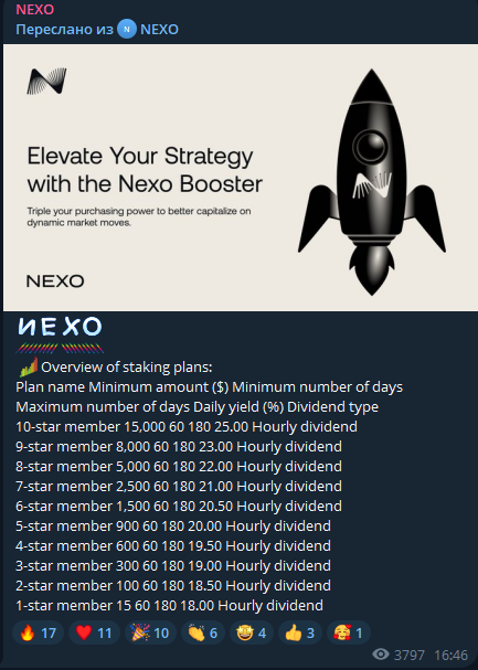 nexo telegram