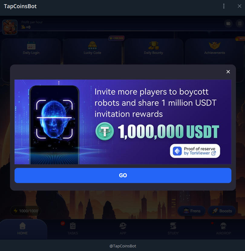 tap coin