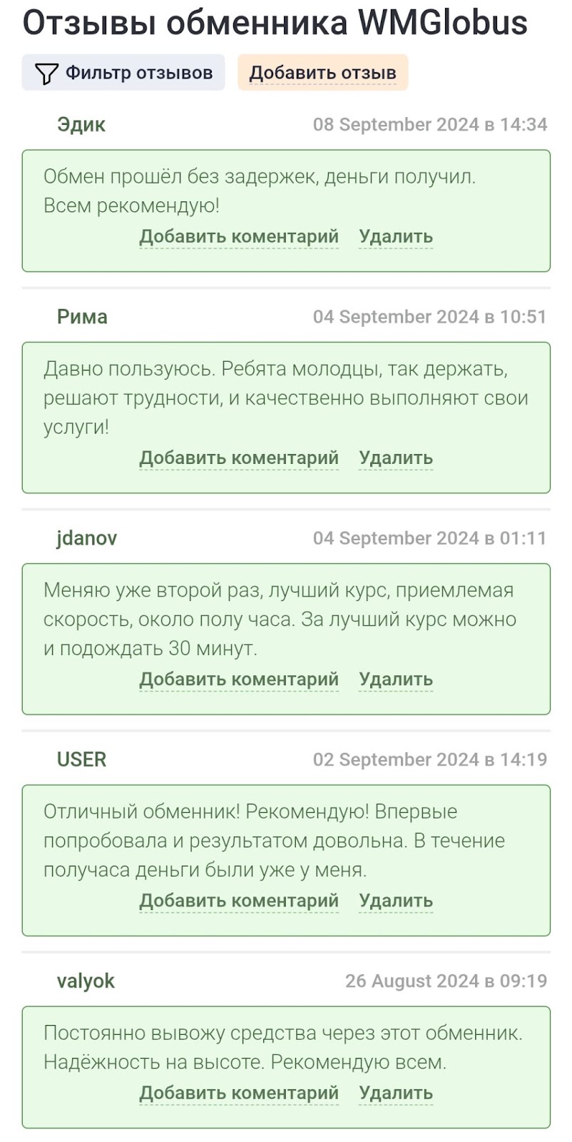 wmglobus отзывы