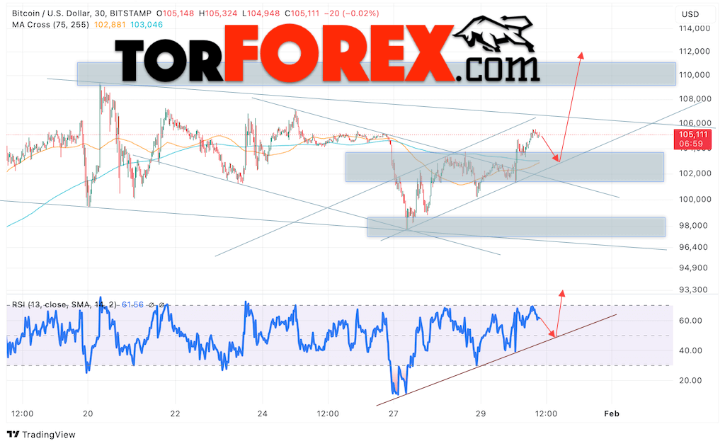 BTC/USD прогноз курса Биткоина на 31 января 2025